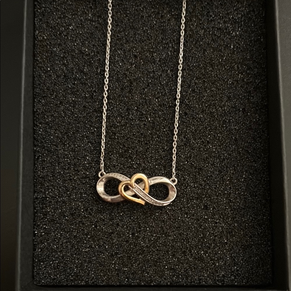 Silver and Gold Infinity Necklace with Elegant Design